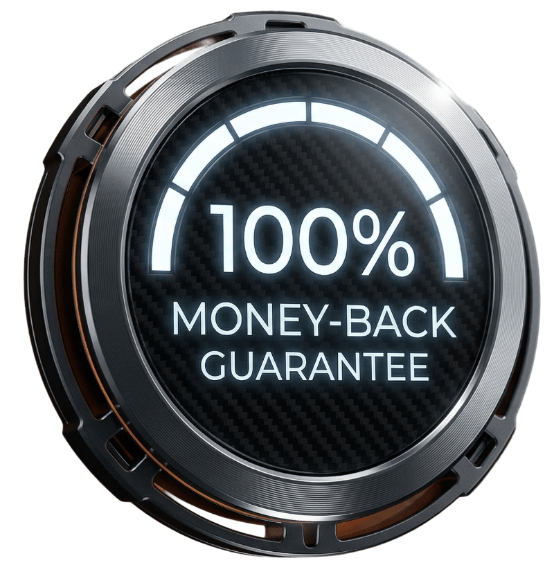 100% money-back guarantee badge