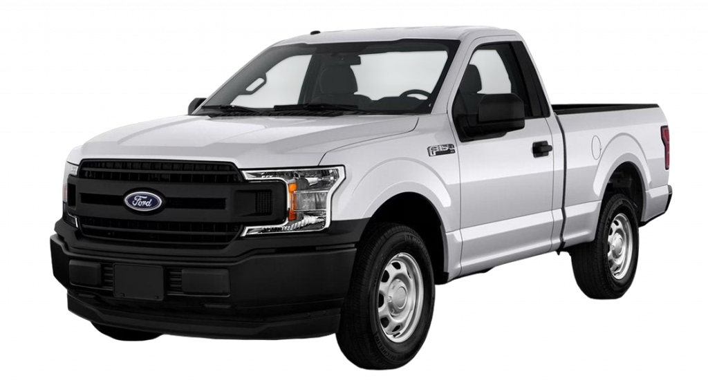 A white, single-cab Ford pickup truck with a clean, stock look designed for reliable work and everyday driving.