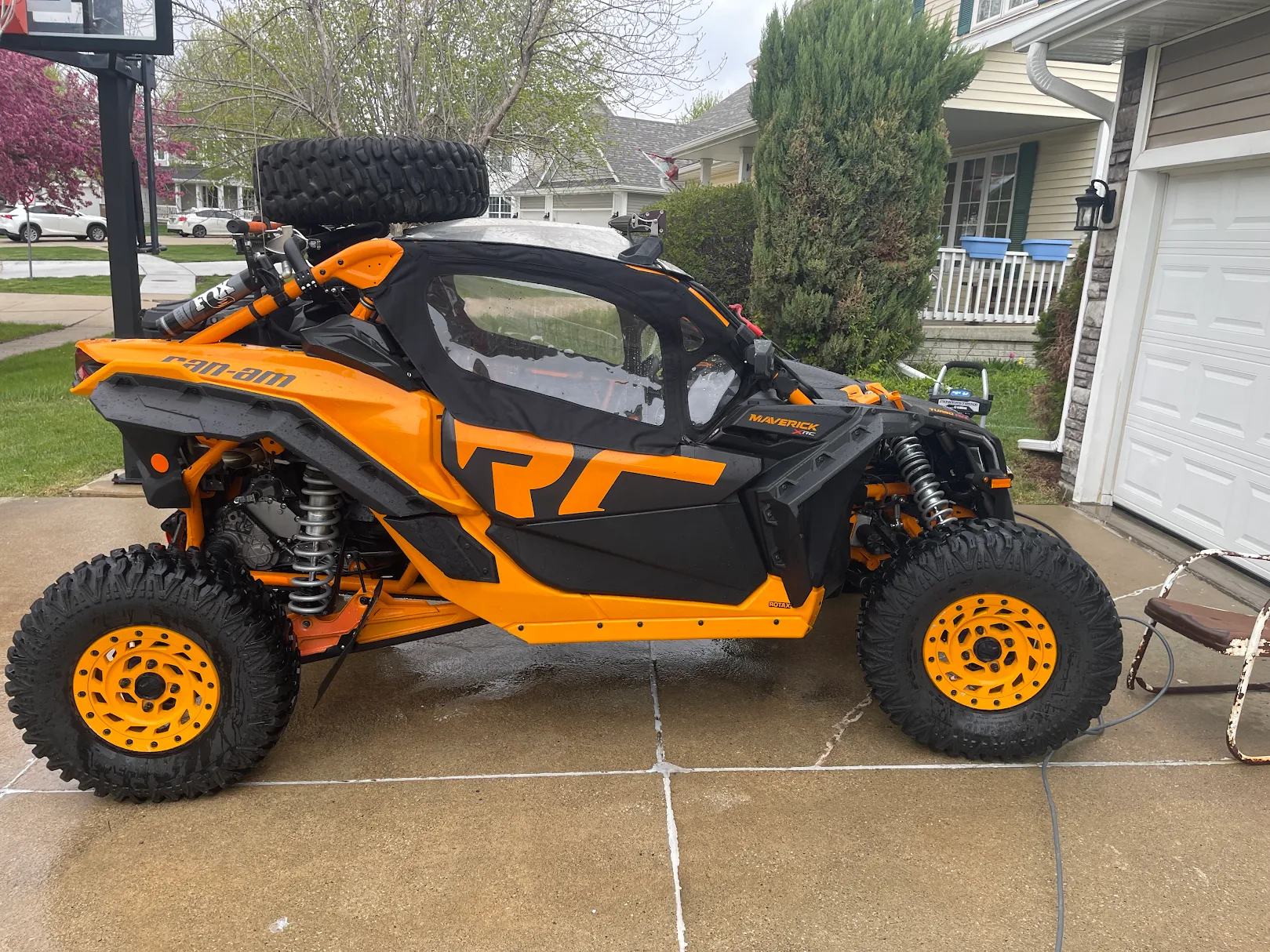 This Can-Am Maverick side-by-side is an off-road utility vehicle that typically requires state-specific registration if it will be operated on public roads.