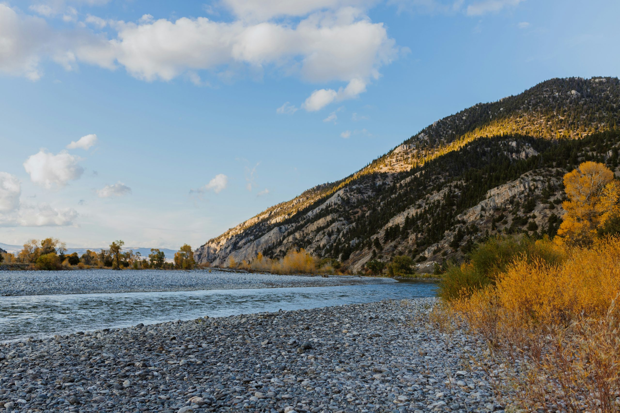 Understanding Montana Vehicle Sales Tax – Scenic State Overview - Dirt Legal Montana river landscape with mountains and fall foliage, representing Montana vehicle sales tax advantages