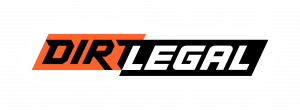 Logo with bold, angular wordmark in orange and black on a white rounded background (reads roughly 'DIRTEGAL').