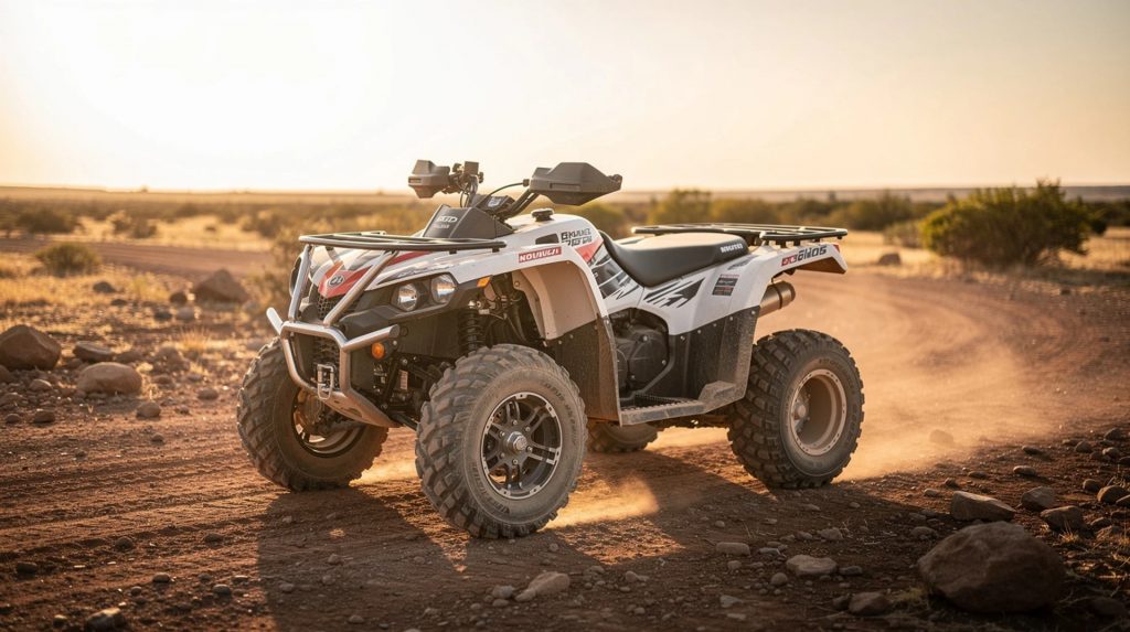 2025 CFMOTO CFORCE ATV on a Desert Trail at Sunset
